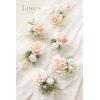 imageLings Moment 6pcs Wedding Wrist Corsage Artificial Flowers GirlMother Homecoming Prom Corsages Wristlet Dcor etc Glowing Blush CreamPkpeach  Pink