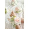 imageLings Moment 6pcs Wedding Wrist Corsage Artificial Flowers GirlMother Homecoming Prom Corsages Wristlet Dcor etc Glowing Blush CreamPkpeach  Pink