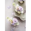 imageLings Moment 6pcs Wedding Wrist Corsage Artificial Flowers GirlMother Homecoming Prom Corsages Wristlet Dcor etc Glowing Blush CreamPrpllilac Lavender  Purple