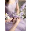 imageLings Moment 6pcs Wedding Wrist Corsage Artificial Flowers GirlMother Homecoming Prom Corsages Wristlet Dcor etc Glowing Blush CreamPrpllilac Lavender  Purple