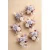 imageLings Moment 6pcs Wedding Wrist Corsage Artificial Flowers GirlMother Homecoming Prom Corsages Wristlet Dcor etc Glowing Blush CreamPrplpurple  Orange