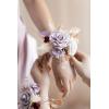 imageLings Moment 6pcs Wedding Wrist Corsage Artificial Flowers GirlMother Homecoming Prom Corsages Wristlet Dcor etc Glowing Blush CreamPrplpurple  Orange