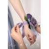 imageLings Moment 6pcs Wedding Wrist Corsage Artificial Flowers GirlMother Homecoming Prom Corsages Wristlet Dcor etc Glowing Blush CreamPrplpurple