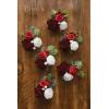 imageLings Moment 6pcs Wedding Wrist Corsage Artificial Flowers GirlMother Homecoming Prom Corsages Wristlet Dcor etc Glowing Blush CreamRedchristmas  Red Berry