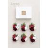 imageLings Moment 6pcs Wedding Wrist Corsage Artificial Flowers GirlMother Homecoming Prom Corsages Wristlet Dcor etc Glowing Blush CreamRedchristmas  Red Berry