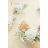 imageLings Moment 6pcs Wedding Wrist Corsage Artificial Flowers GirlMother Homecoming Prom Corsages Wristlet Dcor etc Glowing Blush CreamWhtsnow White