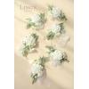 imageLings Moment 6pcs Wedding Wrist Corsage Artificial Flowers GirlMother Homecoming Prom Corsages Wristlet Dcor etc Glowing Blush CreamWhtsnow White