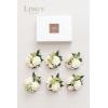 imageLings Moment 6pcs Wedding Wrist Corsage Artificial Flowers GirlMother Homecoming Prom Corsages Wristlet Dcor etc Glowing Blush CreamWhtwhite  Ivory