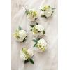 imageLings Moment 6pcs Wedding Wrist Corsage Artificial Flowers GirlMother Homecoming Prom Corsages Wristlet Dcor etc Glowing Blush CreamWhtwhite  Ivory