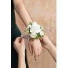imageLings Moment 6pcs Wedding Wrist Corsage Artificial Flowers GirlMother Homecoming Prom Corsages Wristlet Dcor etc Glowing Blush CreamWhtwhite  Lily Valley