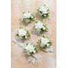 imageLings Moment 6pcs Wedding Wrist Corsage Artificial Flowers GirlMother Homecoming Prom Corsages Wristlet Dcor etc Glowing Blush CreamWhtwhite  Lily Valley