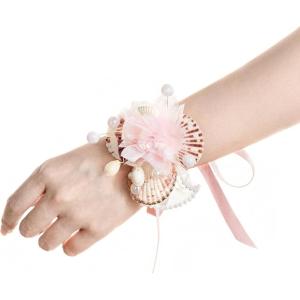 imageLings Moment 6pcs Wedding Wrist Corsage Artificial Flowers GirlMother Homecoming Prom Corsages Wristlet Dcor etc Glowing Blush CreamPkglowing Blush  Cream