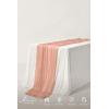 imageLings Moment 14Ft Sunset Terracotta Table Runner Taupe Sheer Chiffon Like Table Runner with Silver Sparkle for Wedding Reception Rustic Boho Wedding Party Bridal Shower Table Setting DecorationsSunset Terracotta