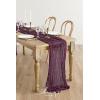 imageLings Moment 14Ft Sunset Terracotta Table Runner Taupe Sheer Chiffon Like Table Runner with Silver Sparkle for Wedding Reception Rustic Boho Wedding Party Bridal Shower Table Setting DecorationsPurple