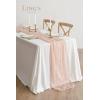 imageLings Moment 14Ft Sunset Terracotta Table Runner Taupe Sheer Chiffon Like Table Runner with Silver Sparkle for Wedding Reception Rustic Boho Wedding Party Bridal Shower Table Setting DecorationsBlush
