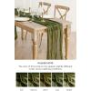 imageLings Moment 14Ft Sunset Terracotta Table Runner Taupe Sheer Chiffon Like Table Runner with Silver Sparkle for Wedding Reception Rustic Boho Wedding Party Bridal Shower Table Setting DecorationsOlive Moss Green