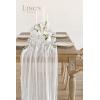 imageLings Moment 14Ft Sunset Terracotta Table Runner Taupe Sheer Chiffon Like Table Runner with Silver Sparkle for Wedding Reception Rustic Boho Wedding Party Bridal Shower Table Setting DecorationsBrilliant White