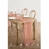 imageLings Moment 14Ft Sunset Terracotta Table Runner Taupe Sheer Chiffon Like Table Runner with Silver Sparkle for Wedding Reception Rustic Boho Wedding Party Bridal Shower Table Setting DecorationsSunset Terracotta