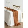 imageLings Moment 14Ft Sunset Terracotta Table Runner Taupe Sheer Chiffon Like Table Runner with Silver Sparkle for Wedding Reception Rustic Boho Wedding Party Bridal Shower Table Setting DecorationsBrown Terracotta
