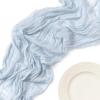 imageLings Moment 14Ft Sunset Terracotta Table Runner Taupe Sheer Chiffon Like Table Runner with Silver Sparkle for Wedding Reception Rustic Boho Wedding Party Bridal Shower Table Setting DecorationsDusty Blue