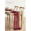 imageLings Moment 14Ft Sunset Terracotta Table Runner Taupe Sheer Chiffon Like Table Runner with Silver Sparkle for Wedding Reception Rustic Boho Wedding Party Bridal Shower Table Setting DecorationsBurgundy