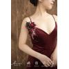 imageLings Moment 2pcs Prom WristShoulder Corsage Artificial Flower GirlMother HomecomingWedding Corsage Wristlet Dcor etc Deep PurpleBlkblack  Gothic Burgundy