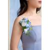 imageLings Moment 2pcs Prom WristShoulder Corsage Artificial Flower GirlMother HomecomingWedding Corsage Wristlet Dcor etc Deep PurpleBlublue  Berry