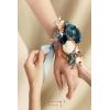 imageLings Moment 2pcs Prom WristShoulder Corsage Artificial Flower GirlMother HomecomingWedding Corsage Wristlet Dcor etc Deep PurpleBlublue  Pompon Mum