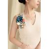 imageLings Moment 2pcs Prom WristShoulder Corsage Artificial Flower GirlMother HomecomingWedding Corsage Wristlet Dcor etc Deep PurpleBlublue  Pompon Mum