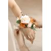 imageLings Moment 2pcs Prom WristShoulder Corsage Artificial Flower GirlMother HomecomingWedding Corsage Wristlet Dcor etc Deep PurpleOrfall Terracotta  Cream