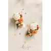 imageLings Moment 2pcs Prom WristShoulder Corsage Artificial Flower GirlMother HomecomingWedding Corsage Wristlet Dcor etc Deep PurpleOrfall Terracotta  Cream