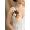 imageLings Moment 2pcs Prom WristShoulder Corsage Artificial Flower GirlMother HomecomingWedding Corsage Wristlet Dcor etc Deep PurpleOrrustic Boho Orange  Sola Wood