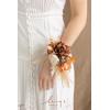imageLings Moment 2pcs Prom WristShoulder Corsage Artificial Flower GirlMother HomecomingWedding Corsage Wristlet Dcor etc Deep PurpleOrrustic Boho Orange  Sola Wood