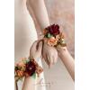 imageLings Moment 2pcs Prom WristShoulder Corsage Artificial Flower GirlMother HomecomingWedding Corsage Wristlet Dcor etc Deep PurpleOrterracotta  Cream