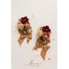 imageLings Moment 2pcs Prom WristShoulder Corsage Artificial Flower GirlMother HomecomingWedding Corsage Wristlet Dcor etc Deep PurpleOrterracotta  Cream
