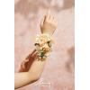 imageLings Moment 2pcs Prom WristShoulder Corsage Artificial Flower GirlMother HomecomingWedding Corsage Wristlet Dcor etc Deep PurpleOryellow Orange  Peach