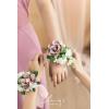 imageLings Moment 2pcs Prom WristShoulder Corsage Artificial Flower GirlMother HomecomingWedding Corsage Wristlet Dcor etc Deep PurplePkdusty Rose  Cream