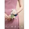 imageLings Moment 2pcs Prom WristShoulder Corsage Artificial Flower GirlMother HomecomingWedding Corsage Wristlet Dcor etc Deep PurplePkdusty Rose  Navy