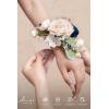 imageLings Moment 2pcs Prom WristShoulder Corsage Artificial Flower GirlMother HomecomingWedding Corsage Wristlet Dcor etc Deep PurplePkdusty Rose  Navy