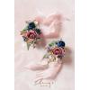 imageLings Moment 2pcs Prom WristShoulder Corsage Artificial Flower GirlMother HomecomingWedding Corsage Wristlet Dcor etc Deep PurplePkdusty Rose  Navy Blue