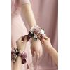 imageLings Moment 2pcs Prom WristShoulder Corsage Artificial Flower GirlMother HomecomingWedding Corsage Wristlet Dcor etc Deep PurplePkdusty Rose  Ranunculus