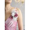 imageLings Moment 2pcs Prom WristShoulder Corsage Artificial Flower GirlMother HomecomingWedding Corsage Wristlet Dcor etc Deep PurplePkdusty Rose  White Gray
