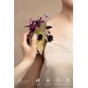 imageLings Moment 2pcs Prom WristShoulder Corsage Artificial Flower GirlMother HomecomingWedding Corsage Wristlet Dcor etc Deep PurplePrpldeep Purple