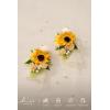 imageLings Moment 2pcs Prom WristShoulder Corsage Artificial Flower GirlMother HomecomingWedding Corsage Wristlet Dcor etc Deep PurpleSunsunflower  Yellow