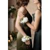 imageLings Moment 2pcs Prom WristShoulder Corsage Artificial Flower GirlMother HomecomingWedding Corsage Wristlet Dcor etc Deep PurpleWhtwhite  Lily Valley