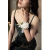 imageLings Moment 2pcs Prom WristShoulder Corsage Artificial Flower GirlMother HomecomingWedding Corsage Wristlet Dcor etc Deep PurpleWhtwhite  Lily Valley