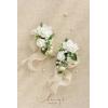 imageLings Moment 2pcs Prom WristShoulder Corsage Artificial Flower GirlMother HomecomingWedding Corsage Wristlet Dcor etc Deep PurpleWhtwhite  Sage