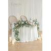 imageLings Moment 9FT Flower Garland for Backdrop Decorations  Wedding Arch Flowers Eucalyptus ampamp Rose Artificial Floral Garland for Mantle  Sweetheart Table Decor for Beach Reception PurpleWhtwhite  Christmas