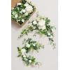 imageLings Moment 9FT Flower Garland for Backdrop Decorations  Wedding Arch Flowers Eucalyptus ampamp Rose Artificial Floral Garland for Mantle  Sweetheart Table Decor for Beach Reception PurpleWhtwhite  Lily  Olive