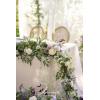 imageLings Moment 9FT Flower Garland for Backdrop Decorations  Wedding Arch Flowers Eucalyptus ampamp Rose Artificial Floral Garland for Mantle  Sweetheart Table Decor for Beach Reception PurplePrpllilac  Cream